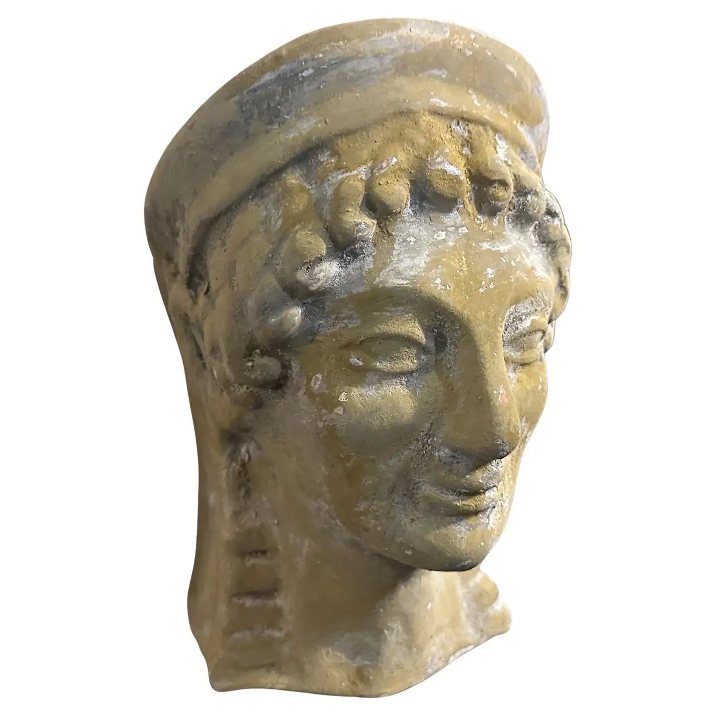 1930s Neo Classical Hand-Crafted Terracotta Sicilian Bust of Apollo