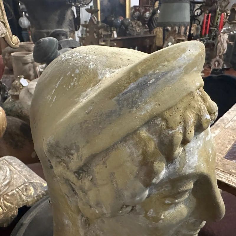 1930s Neo Classical Hand-Crafted Terracotta Sicilian Bust of Apollo