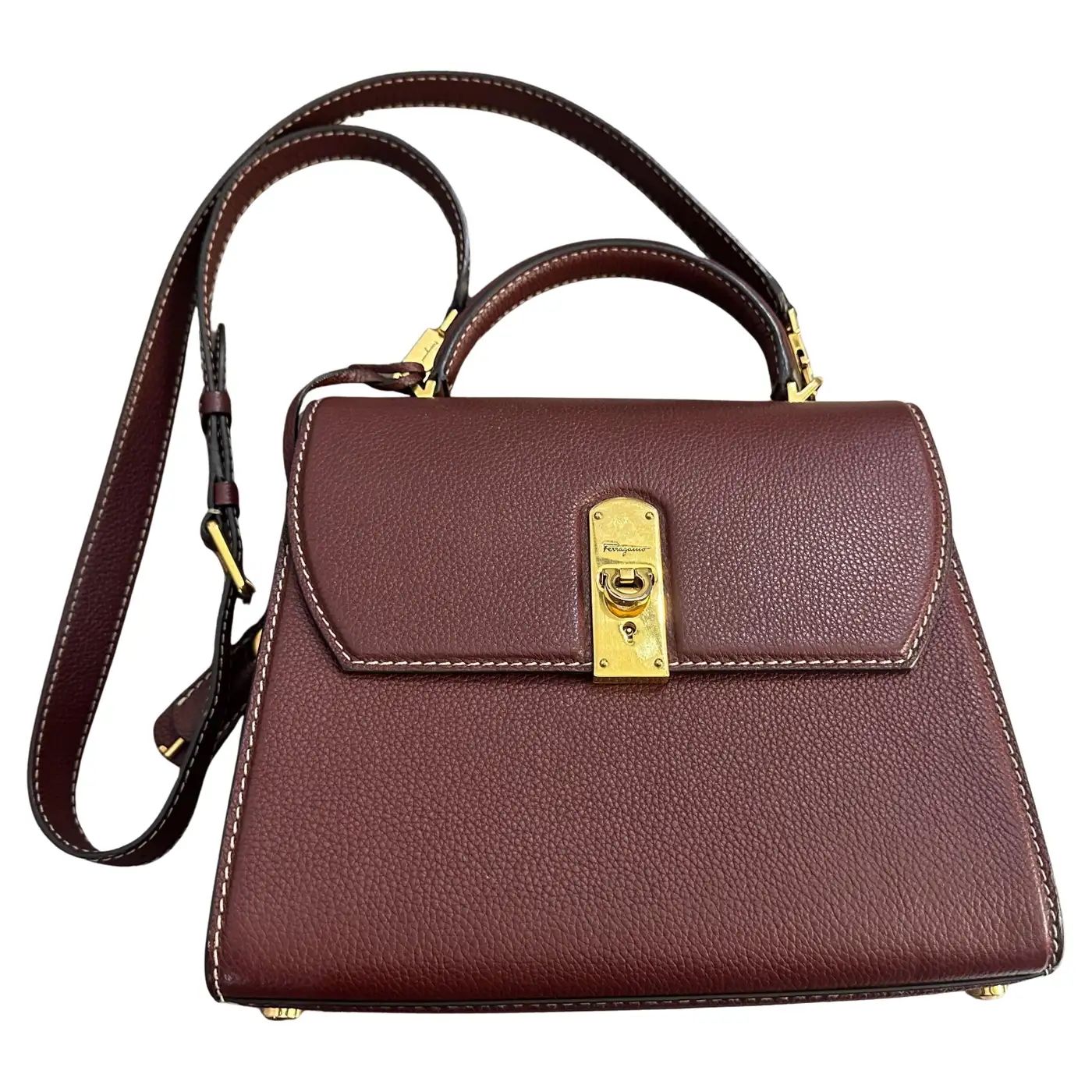 21st Century Burgundy Leather Bag by Ferragamo