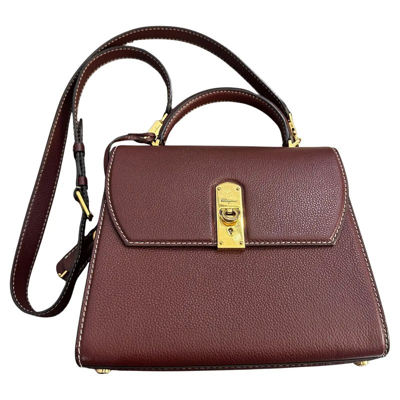21st Century Burgundy Leather Bag by Ferragamo