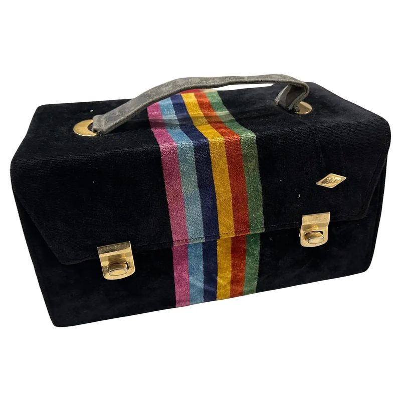 A Vintage 1980s Velvet Italian Beauty Case by Leda