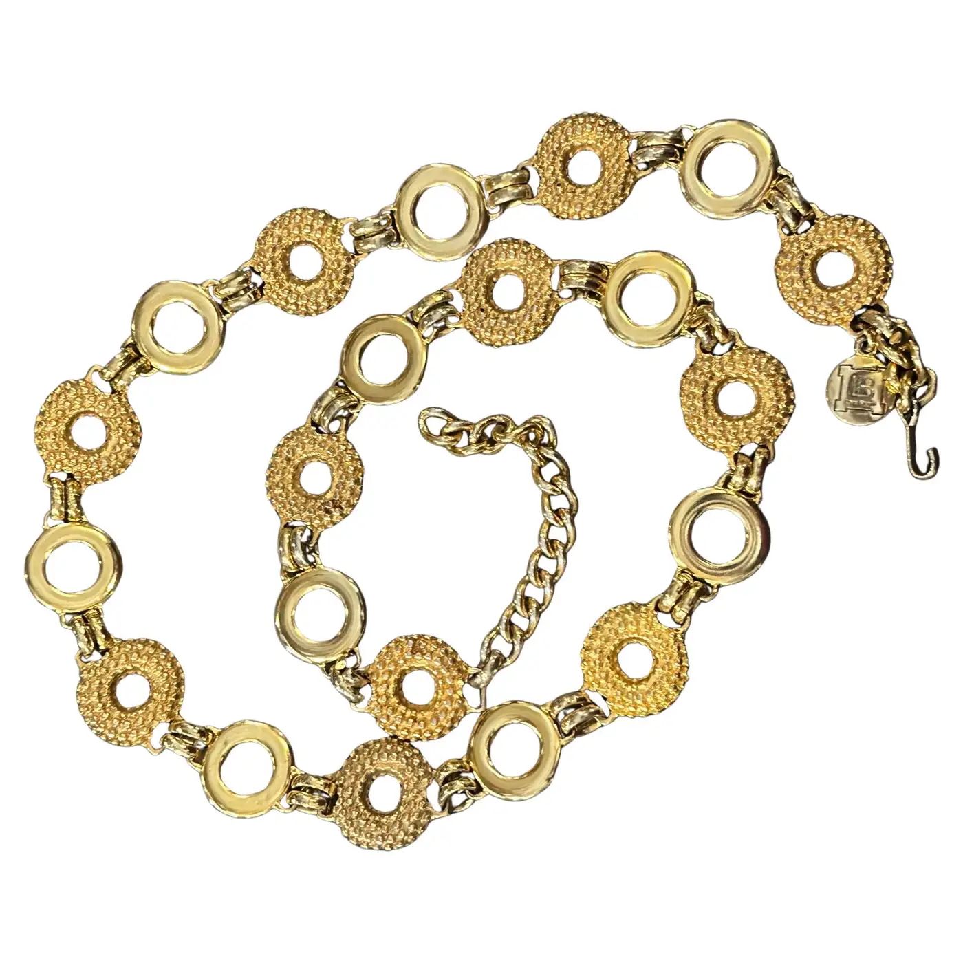 1980s Vintage Gilded Metal Belt by Laura Biagiotti