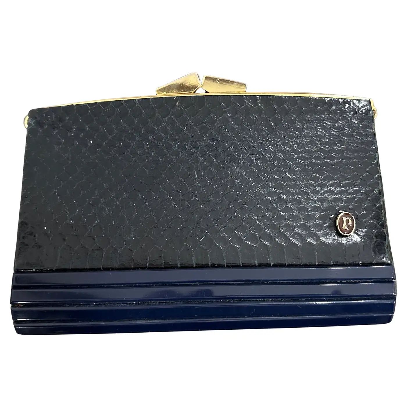 1950s Blue Bakelite and Leather Italian Evening Bag