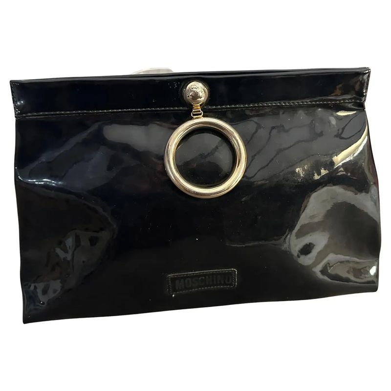 An Iconic 1980s Franco Moschino Blue Plastic and Brass Hand Bag