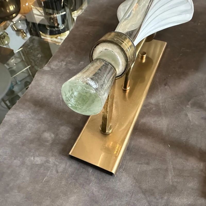 A pair of 1970s Mid-Century Modern Murano Glass Huge Wall Sconces by Franco Luce