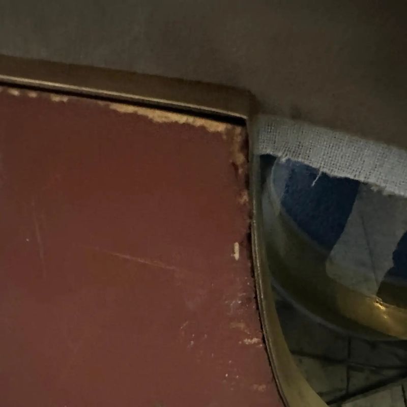 1950s Gio Ponti Style Mid-century Modern Brass Shield Shaped Wall Mirror
