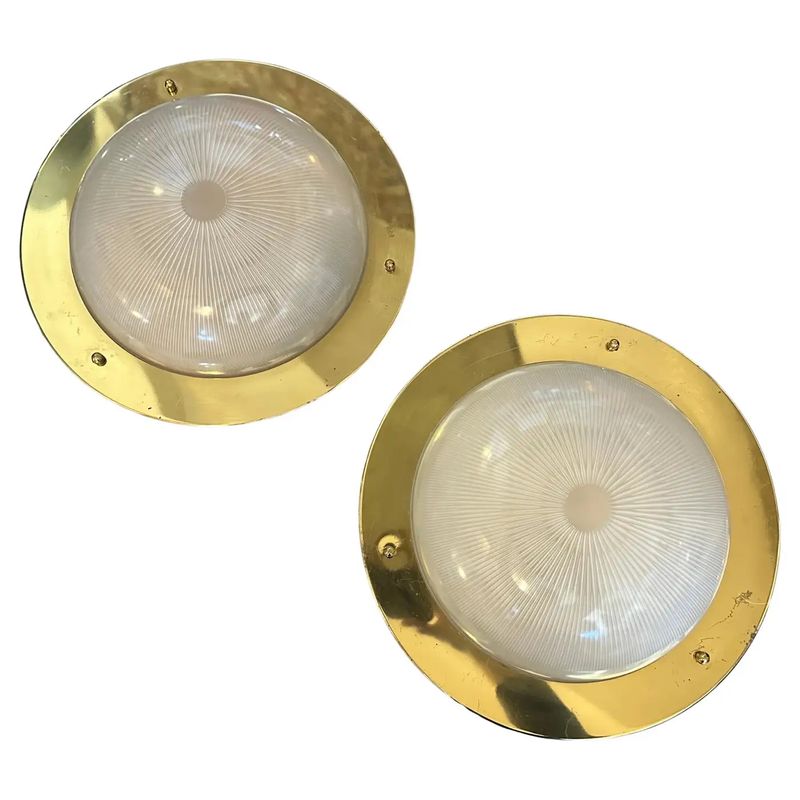 1960s Luigi Caccia Dominioni Style Mid-Century Modern Italian Ceiling Lights