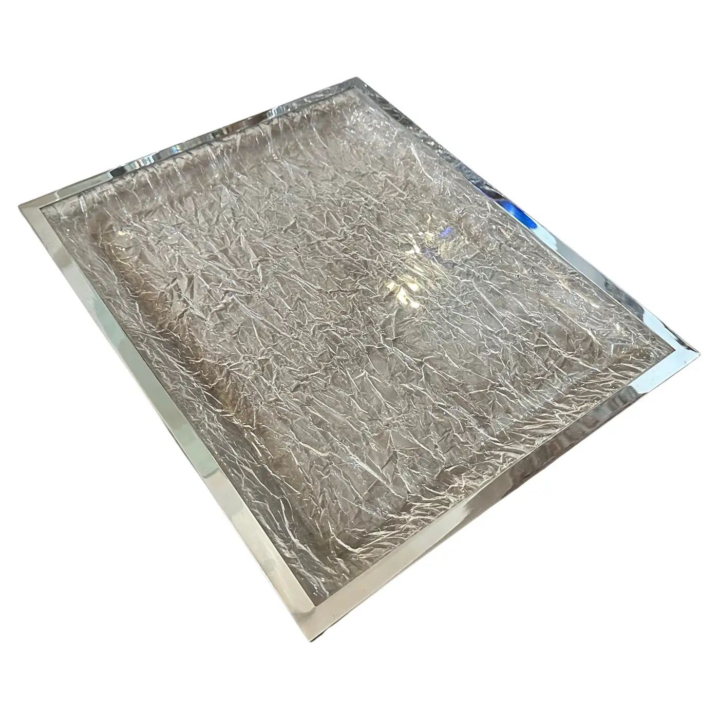 1980s Modernist Lucite and Silver plated Italian Tray by Ulderico Cavinato