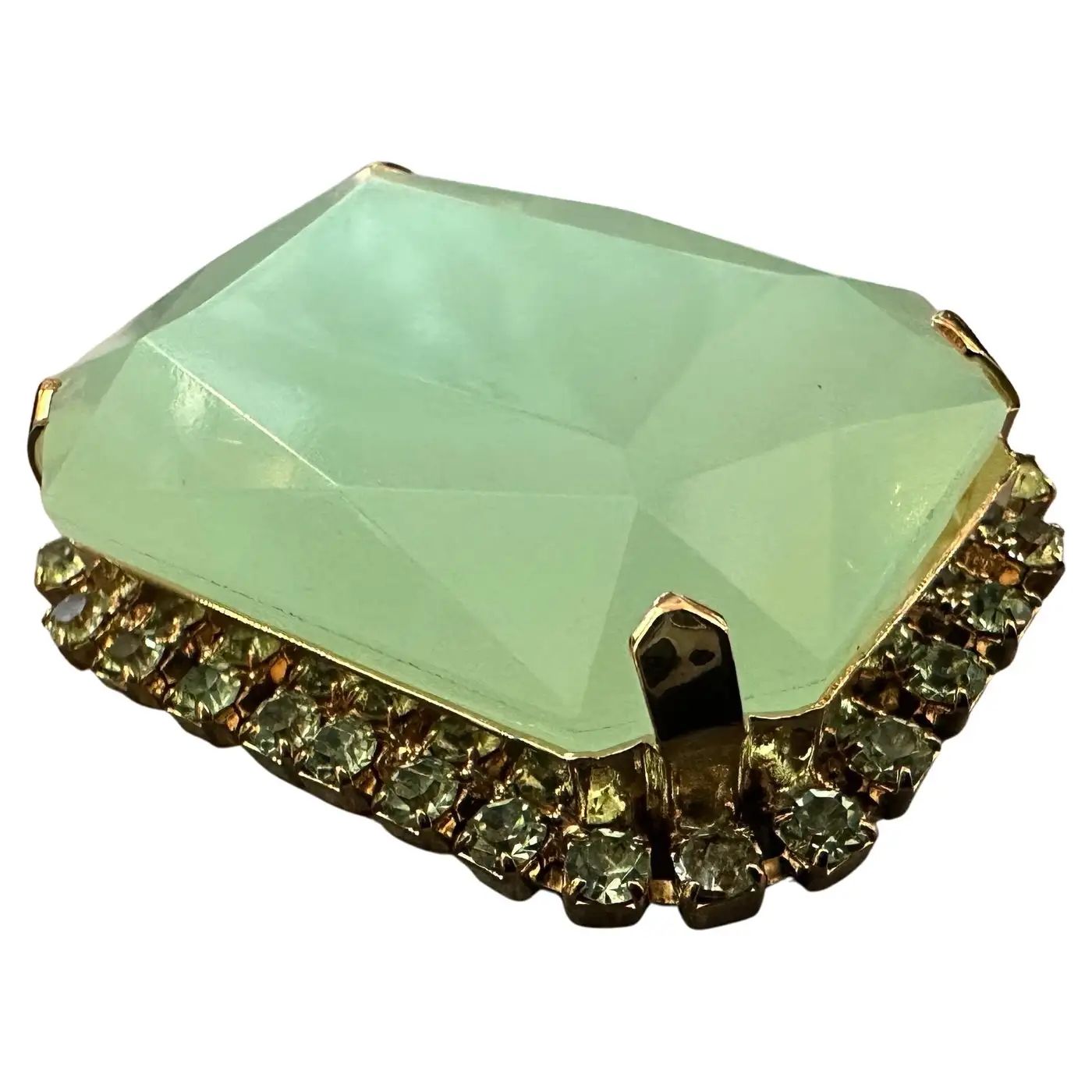 21st Century Sea Green Resin and Gilded Metal Coppola & Toppo Brooch