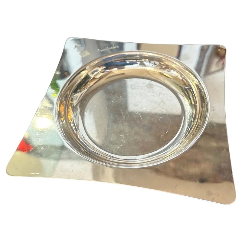 1980s Mid-Century Modern Silver Plated Vide Poche by Pierre Cardin