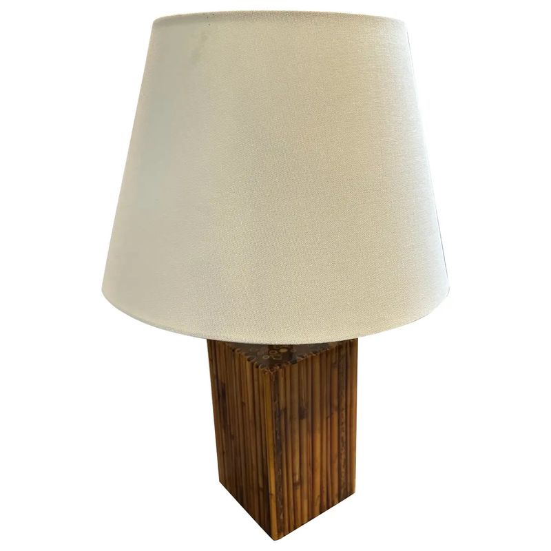 1960s Mid-Century Modern Riccardo Marzi Bamboo Resin Italian Table Lamp