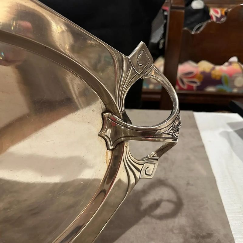 1900 Amazing Judgenstil Silver Plated Tray by Albert Kohler for W.M.F.