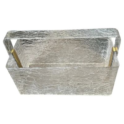 1980s Modern Iced Lucite and Brass Italian Design Magazine Rack by Cavinato