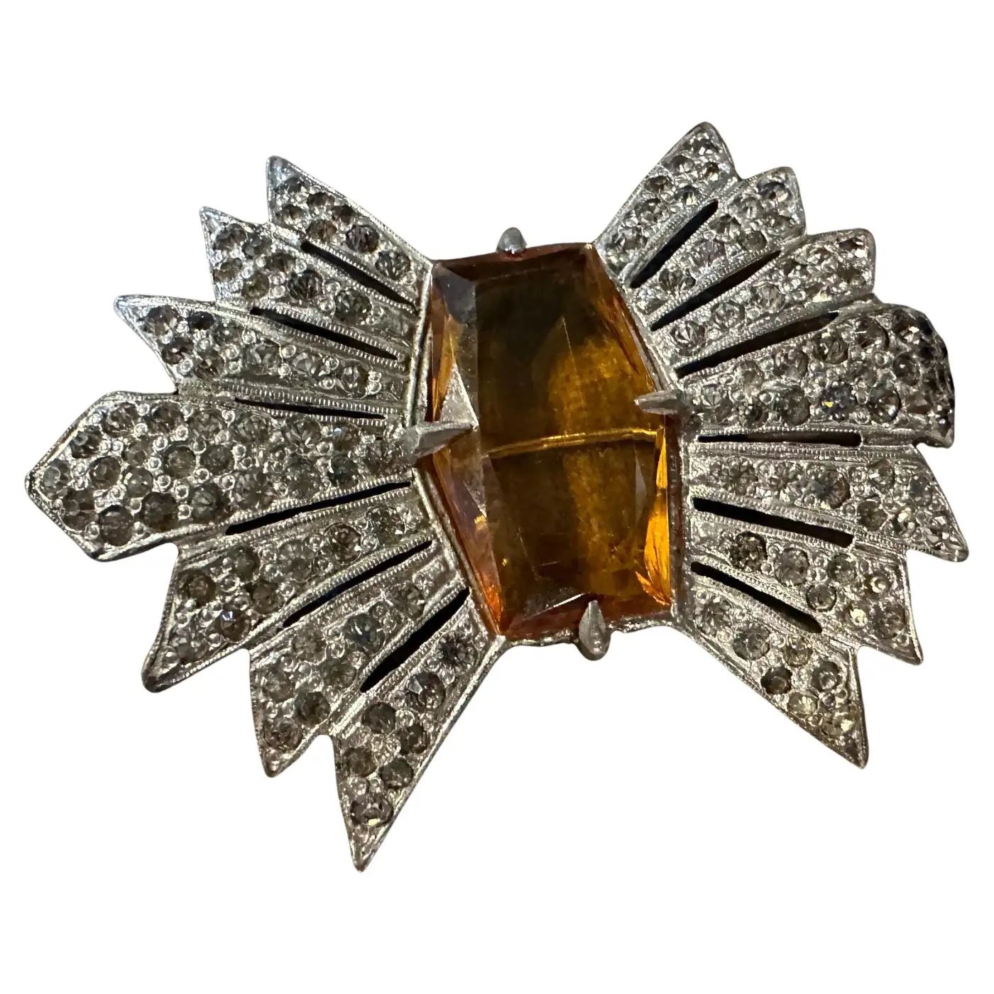 An Amazing 1930s Art Deco Costume Jewelry Brooch