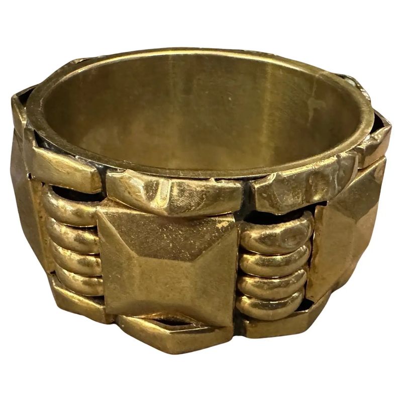 1930s Art Deco Gilded Metal Bangle Bracelet