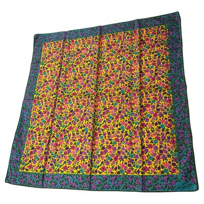 A 1980s Floral Print Silk Scarf by Ken Scott