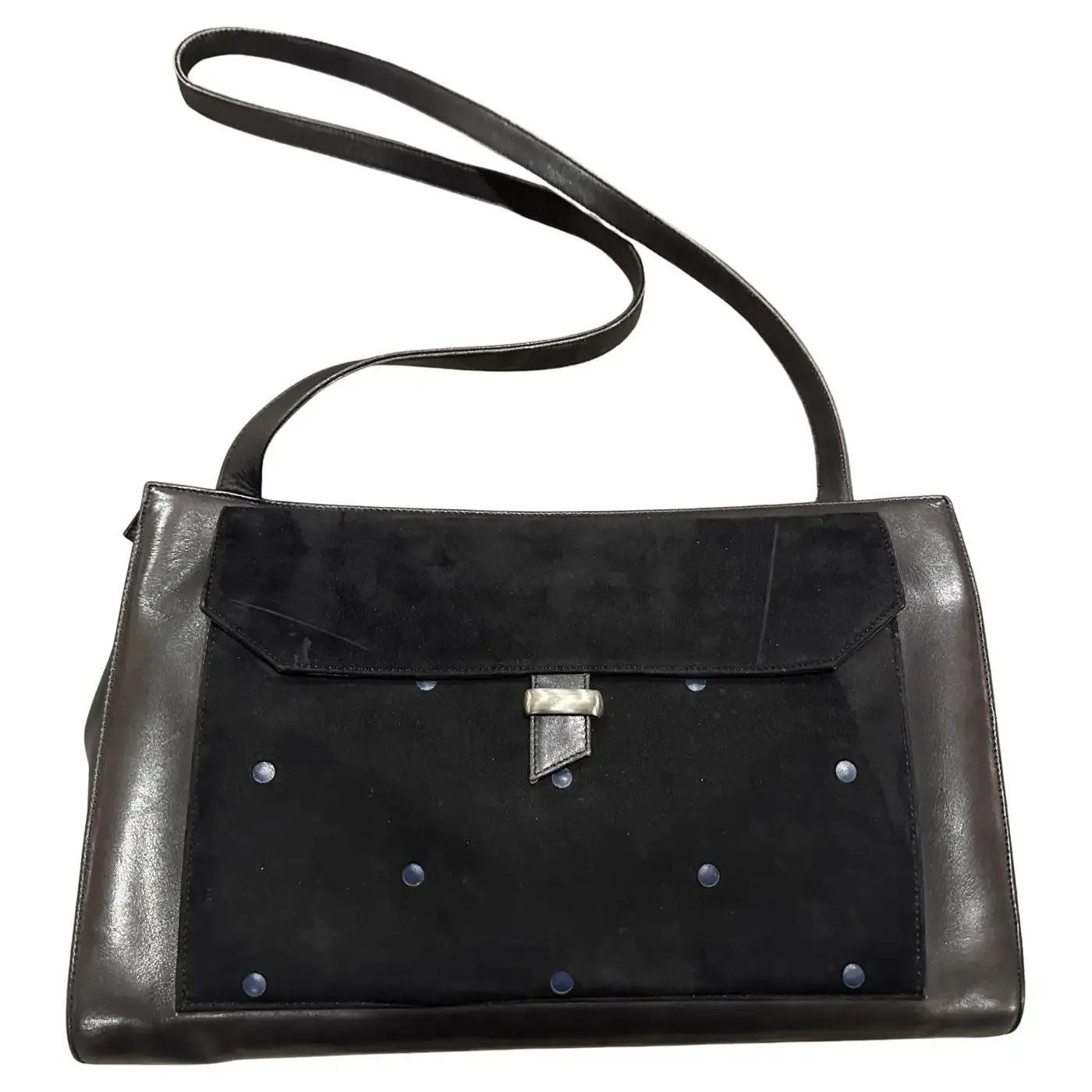 1990s Gianni Versace Suede and Leather Shoulder Bag