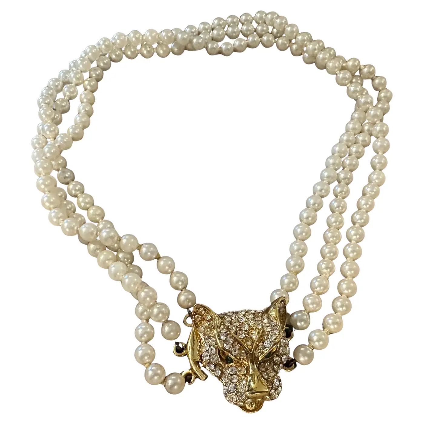 1990s Costume Jewelry Panther Necklace by Bijoux Cascio