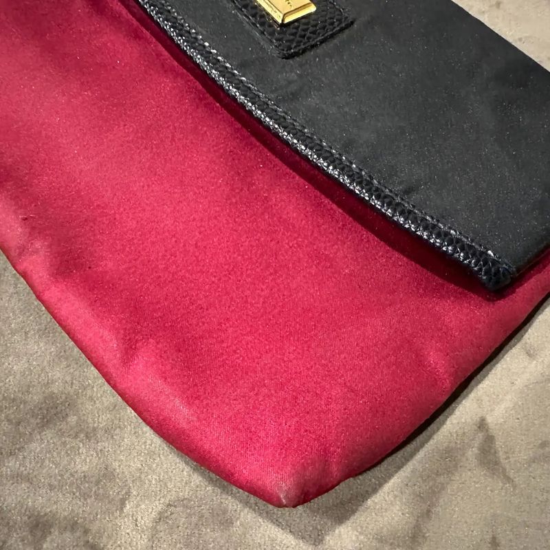 Elegant 1960s Vintage Sorelle Fontana Silk and Leather Evening Clutch