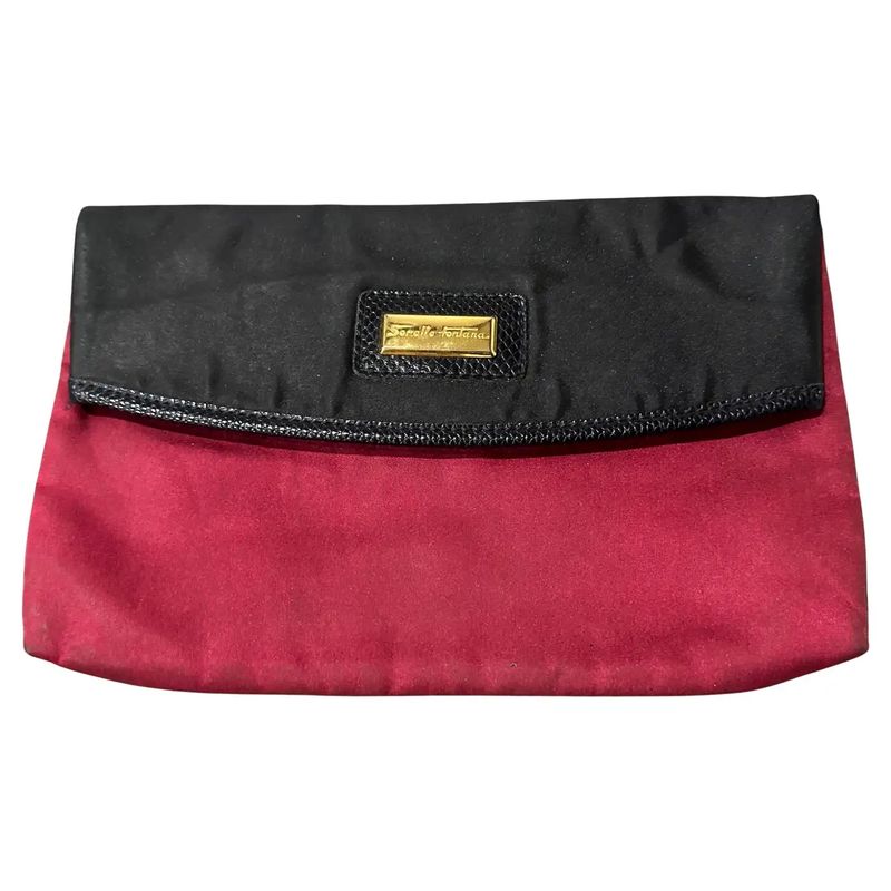Elegant 1960s Vintage Sorelle Fontana Silk and Leather Evening Clutch