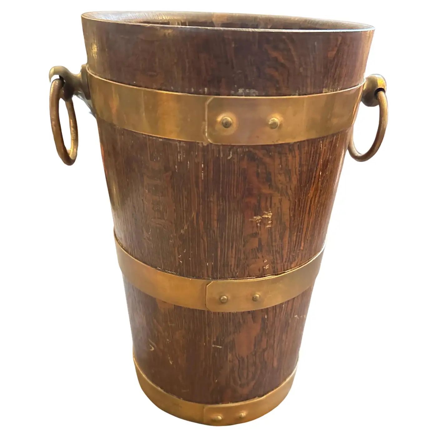1940s Art Deco Oak Wood and Copper French Wine Cooler by Geraud Lafitte