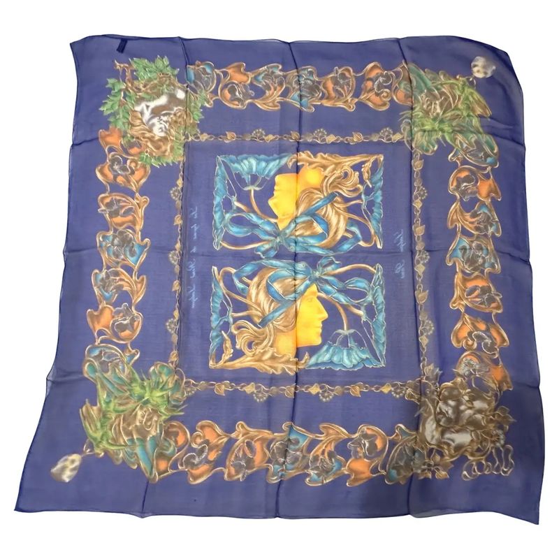 An Iconic 1990s Silk French Scarf by Lalique