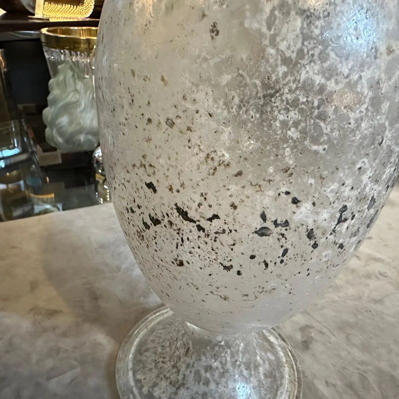 1970s Scavo Murano Glass Tall Amphora Vase by Seguso