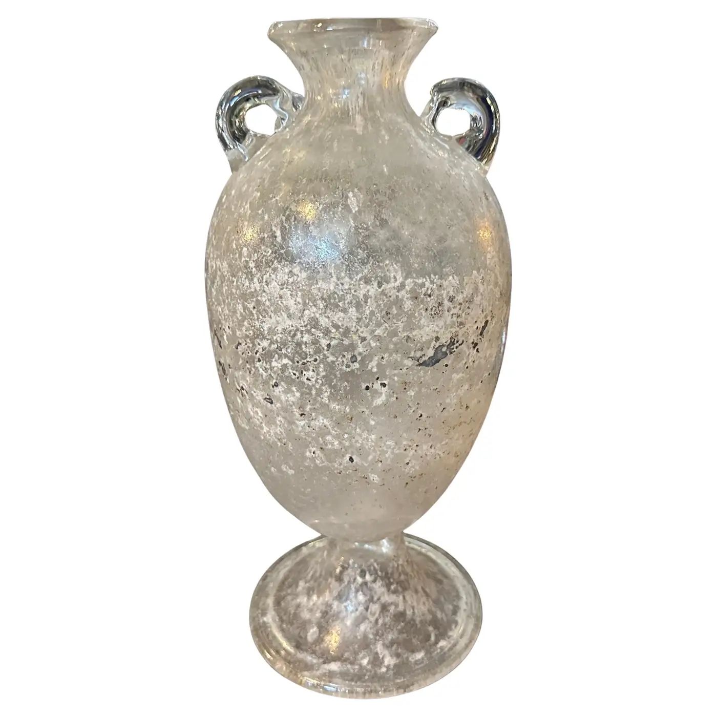 1970s Scavo Murano Glass Tall Amphora Vase by Seguso