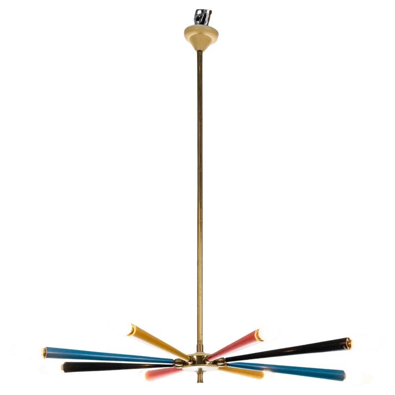 1950s Mid-Century Modern Arredoluce Brass Sputnik Chandelier