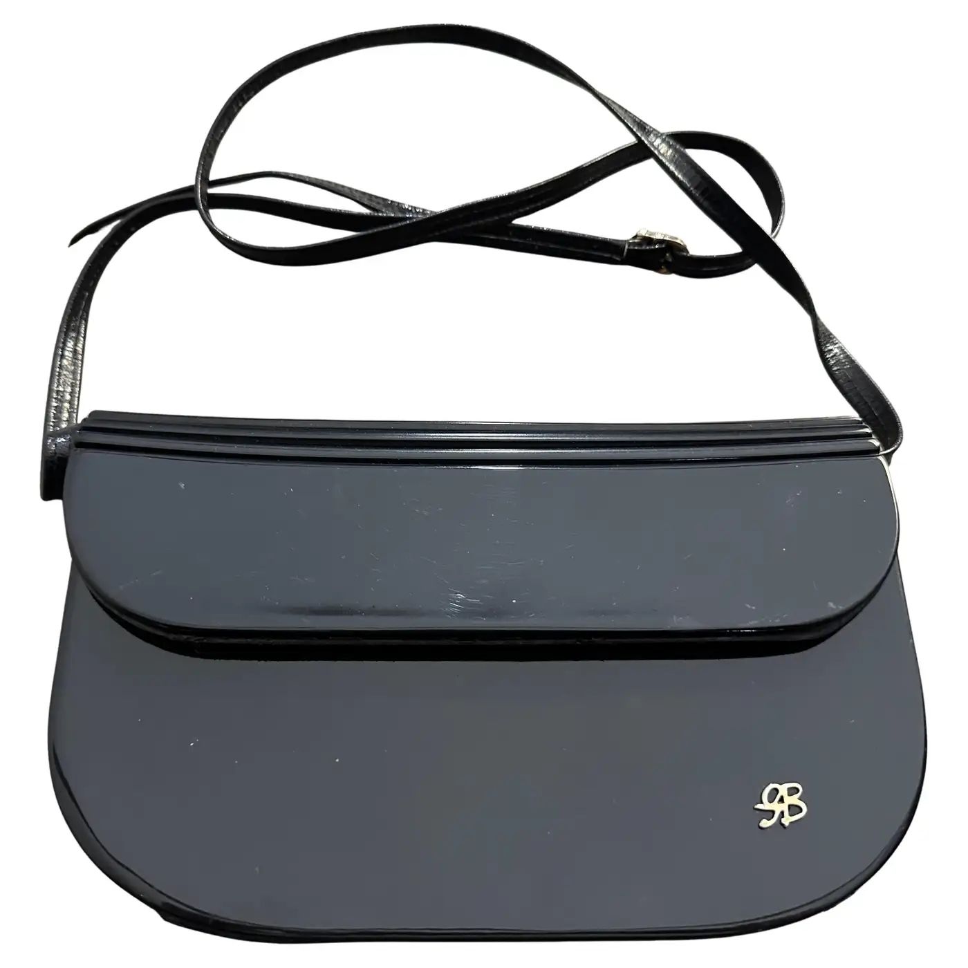 1950s Art Deco Blue Bakelite and Leather Italian Shoulder Bag