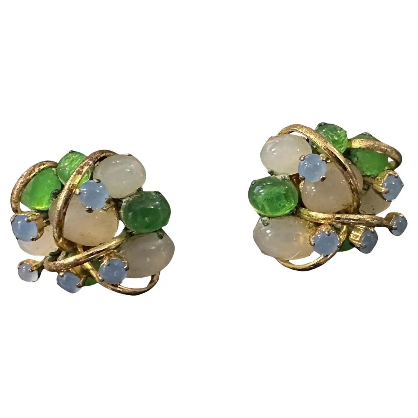 1980s Costume Jewelry Clip-on Earrings by Christian Dior