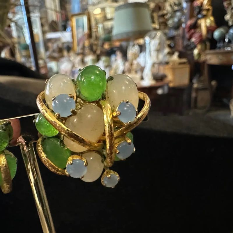 1980s Costume Jewelry Clip-on Earrings by Christian Dior