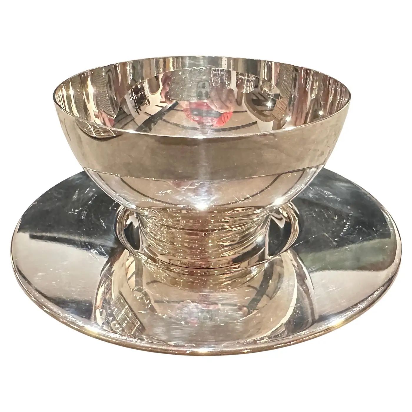 1980s Lino Sabattini Minimalist Set of Twelve Ice Cream Cup and Plates 1980s Lino Sabattini Minimalist Set of Twelve Ice Cream Cup and Plates