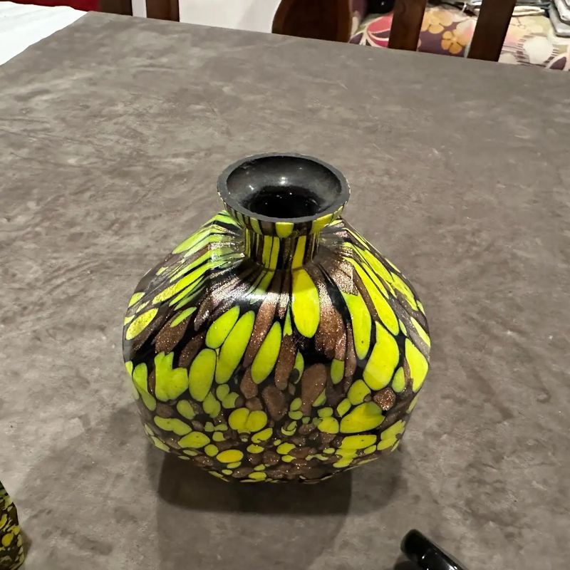 1940s Art Deco Aventurine Murano Glass Rosolio Set