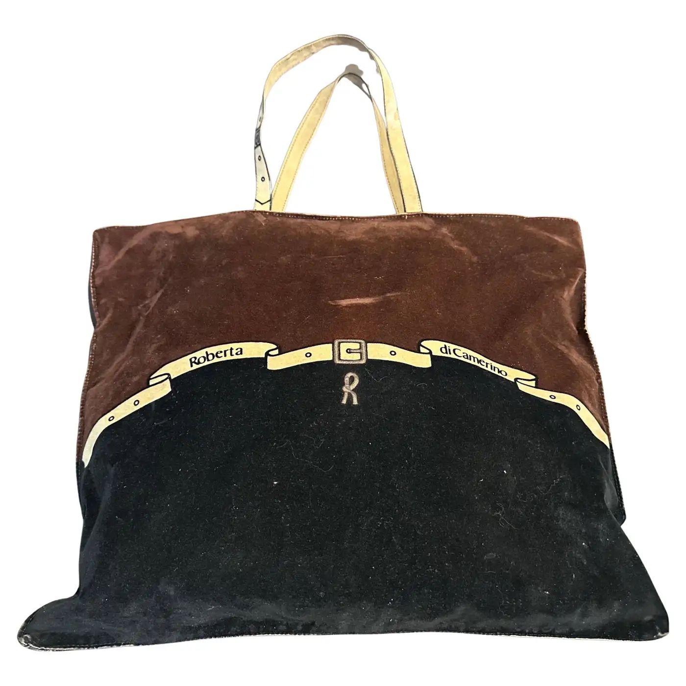 1980s Vitage Suede Fabric Tote Bag by Roberta di Camerino 1980s Vitage Suede Fabric Tote Bag by Roberta di Camerino
