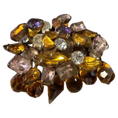 1950s Art Deco Style Vintage Costume Jewelry Italian Brooch
