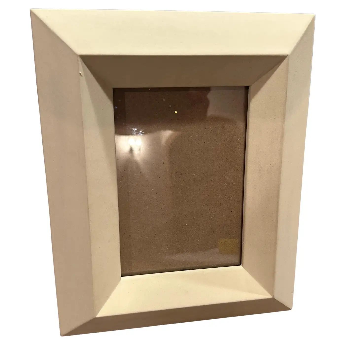 1990s Modern Ivory Lacquered Wood Italian Picture Frame by Bussolari