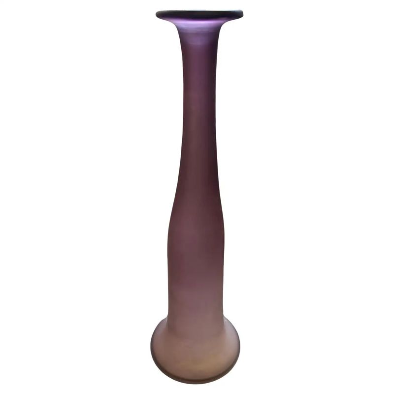 1960s Modernist Purple Scavo Murano Glass Vase by Cenedese