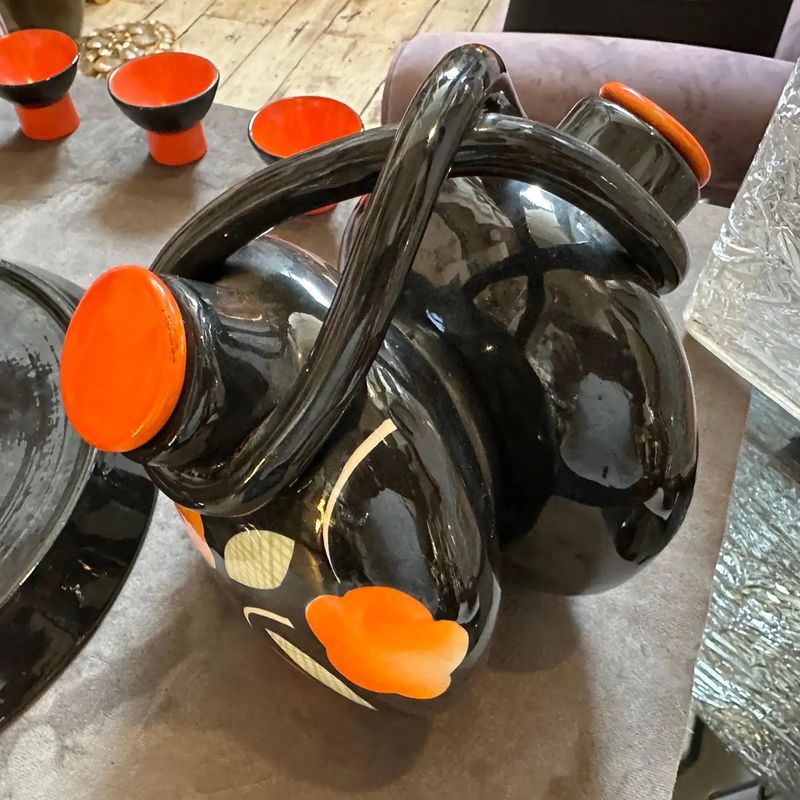 1950s Mid-Century Modern Ceramic Italian Rosolio Set by Rometti