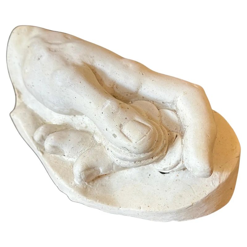 Authentic Italian 1950s Plaster Anatomical Hand Study of a Hand Holding Coins