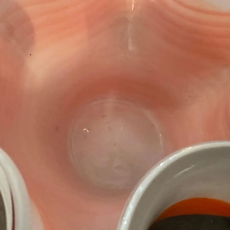 1970s Modern Orange and White Murano Glass Vase in the manner of Venini