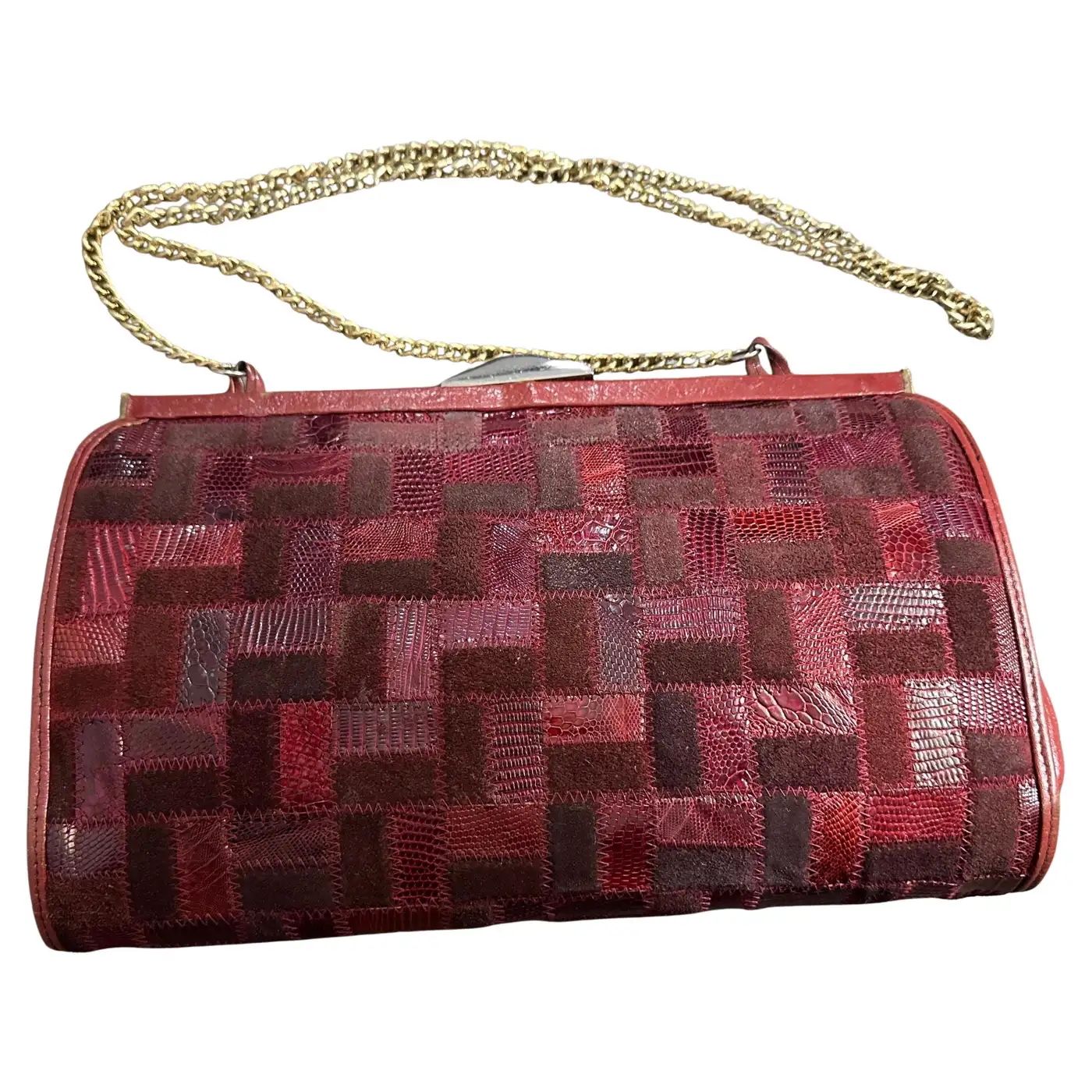 1960s Red Leather and Brass Shoulder-Bag by Niki Milano