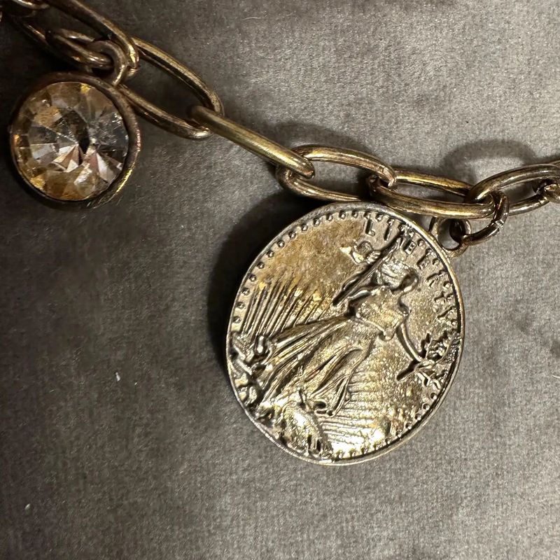 1990s Gold-Tone Costume jewelry Italian Charms Necklace