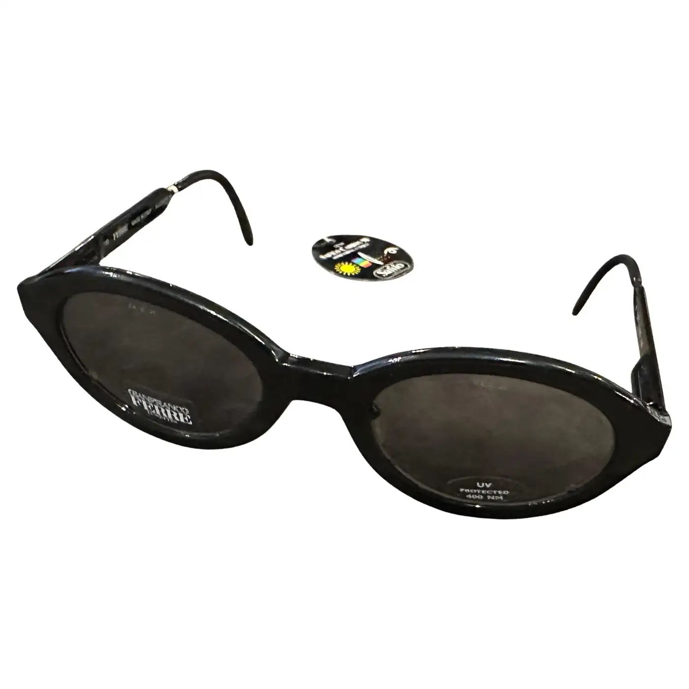 1980s Black Acetate Cat-Eye Sunglasses by Gianfranco Ferrè