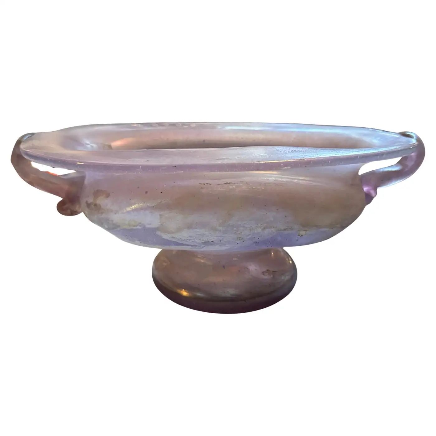 1970s Pink Scavo Murano Glass Oval Bowl by Cenedese