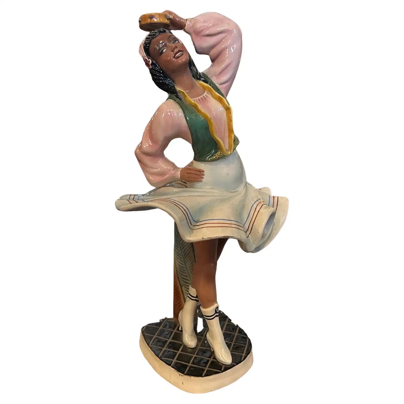 1950s Hand-Painted Ceramic Figure of a Dancer by Sandro Vacchetti