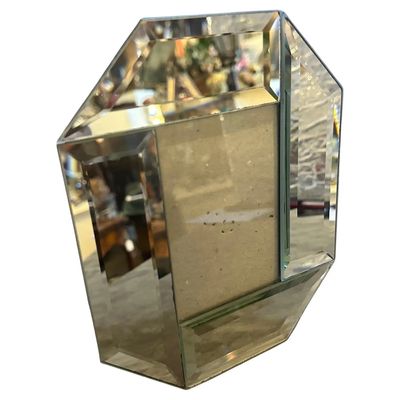 1970s Mid-century Modern Mirror and Glass Italian Octagonal Picture Frame