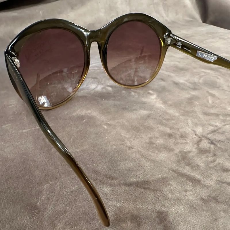 1960s Vintage Olive Green Acetate Oversized Sunglasses by Viennaline