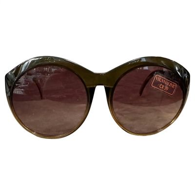 1960s Vintage Olive Green Acetate Oversized Sunglasses by Viennaline