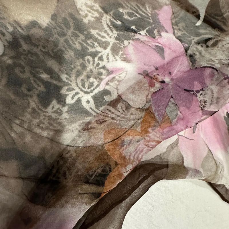 A 21st century Never Worn Flower Silk Scarf by Romeo Gigli